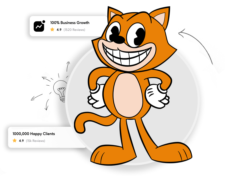 MYAO Mascot with Business Stats